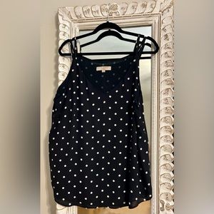 LOFT Plus Black & White Polk-a-dot Tank, Size 18, EUC